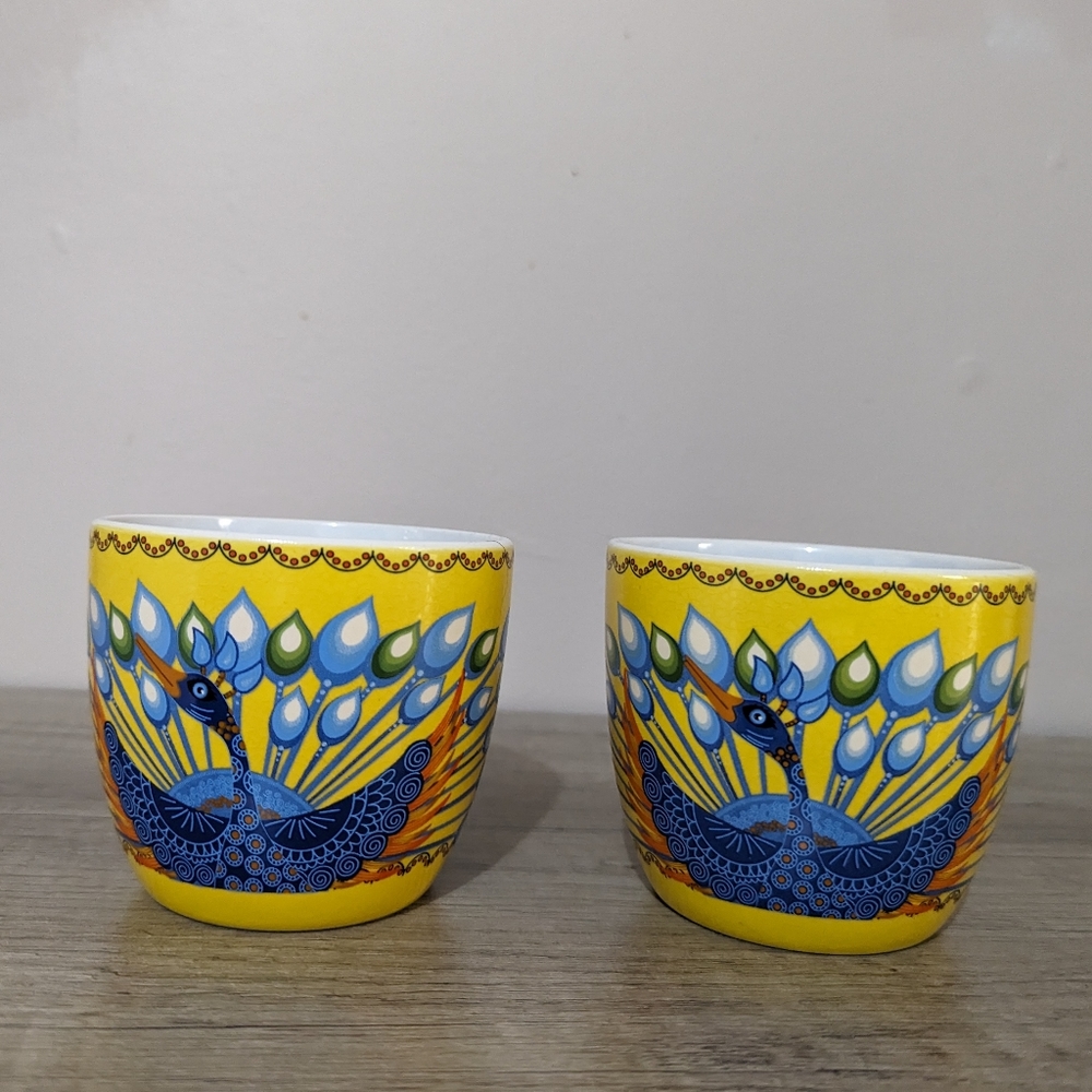 Nestle Abuelita Hot Chocolate Cups Set of 2 Arte Zapoteca Ortega Mugs EUC!